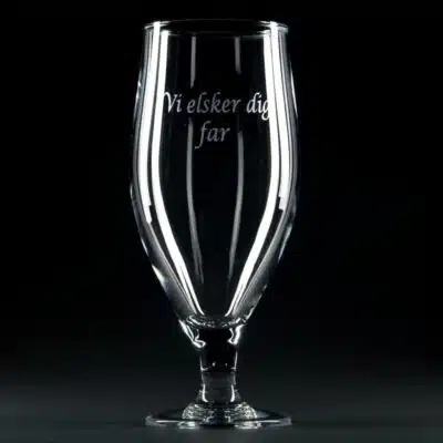 Ølglas med gravering