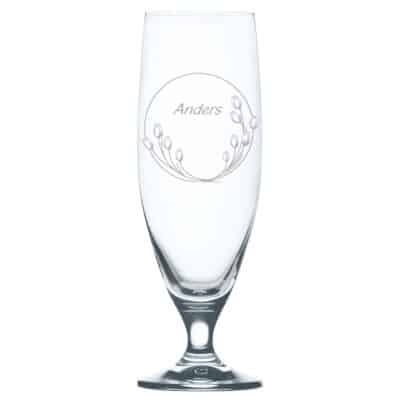 Ølglas Imperial 48 cl - Tulipaner og navn
