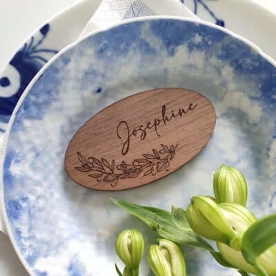 Bordkort - Ovalt - Olivengren